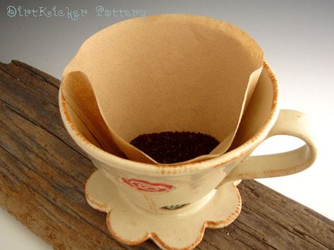 Pour Over Drip Coffee Maker Pottery Pour by DirtKickerPottery Ceramic Pour Over, Drip Mug Pottery, Pottery Coffee Pour Over, Coffee Pour Over Ceramic, Ceramic Drip Coffee, Ceramic Coffee Pour Over Handmade, Ceramic Coffee Dripper Handmade, Coffee Dripper, Coffee Corner