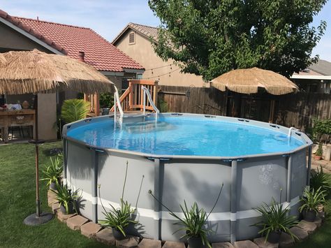 Bestway Pool, Bestway Pool Ideas Backyards, Piscina Intex, Swimming Pool Decks, Swimming Pool Landscaping, Outdoor Pool Area, Above Ground Pool Landscaping, Above Ground Pool Decks, Above Ground Swimming Pools