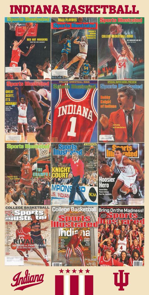 Hoosier SI Covers Iu Basketball, Indiana Hoosiers Basketball, Indoor Basketball Hoop, Iu Hoosiers, Basketball Scoreboard, Indiana Basketball, Indiana University Bloomington, Basketball Background, Sports Illustrated Covers