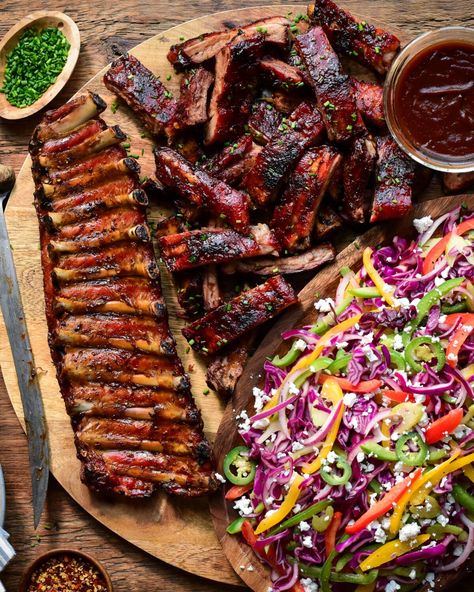 Barbeque Baby Back Ribs - Zimmy's Nook Ribs Meal, Barbeque Ribs, Pork Back Ribs, Bbq Baby Back Ribs, Bbq Recipes Grill, Slaw Dressing, Rib Meat, Back Ribs, Ribs On Grill