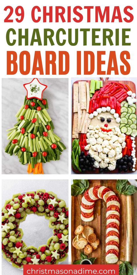 Christmas Charcuterie Board Ideas - 29 Festive Recipes Charcuterie Santa Board, Holiday Food Tray Ideas, Christmas Theme Fruit Ideas, Christmas Food Charcuterie Board, Christmas Easy Charcuterie Board, Small Xmas Charcuterie Board, Christmas Chauterrie Board Ideas, Vegetarian Christmas Charcuterie Board, Santa Face Charcuterie Board