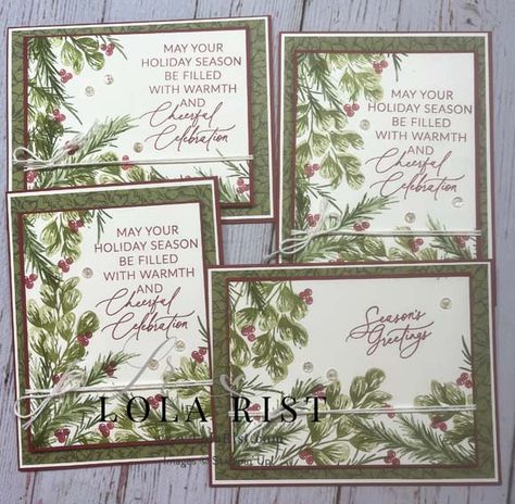 Sample Christmas Cards, Card Making Ideas Easy, Green Xmas, Stamped Christmas Cards, Beautiful Christmas Cards, Christmas Blessings, Stampin Up Christmas Cards, Contemporary Christmas, Stampin Up Catalog