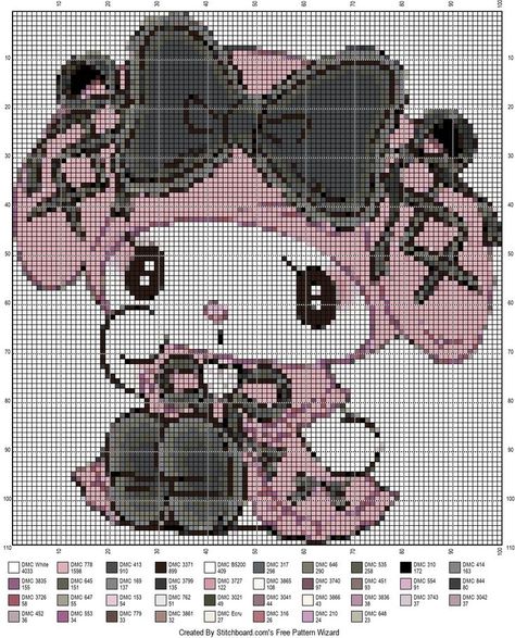 Hello Kitty Grid Pattern, Alakazam Pokemon, Ahri Wallpaper, Kawaii Cross Stitch, Grid Patterns, Graph Crochet, Pixel Drawing, Pixel Crochet, Pixel Art Grid