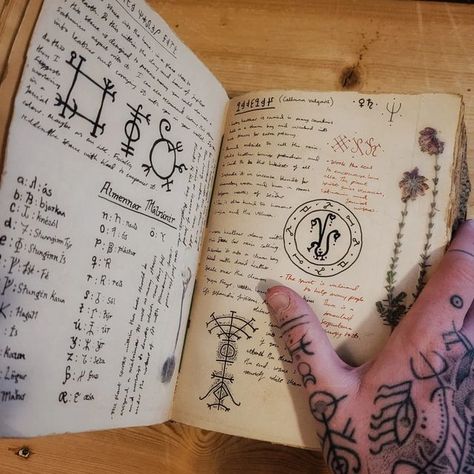 Old Grimoire Pages, D&d Spellbook, Magic Grimoire Art, Grimoire Layout, Grimoire Aesthetic Cover, Spellbook Designs, Dnd Grimoire, Magic Book Pages, Grimoire Pages Ideas