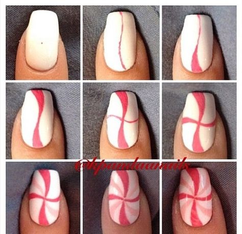 christmas nails Different Nail Designs, Creative Nail Designs, Nail Swag, Simple Nail Designs, Manicure Y Pedicure, Christmas Nail Art, Cute Nail Designs, Tutorial Diy, Cool Nail Designs