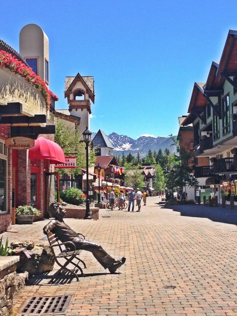 Vail Village, Colorado Vail Village Colorado, Vail Colorado Aesthetic, Colorado Flowers, Colorado Aesthetic, Leadville Colorado, Vail Village, Colorado City, Colorado Summer, Vail Colorado