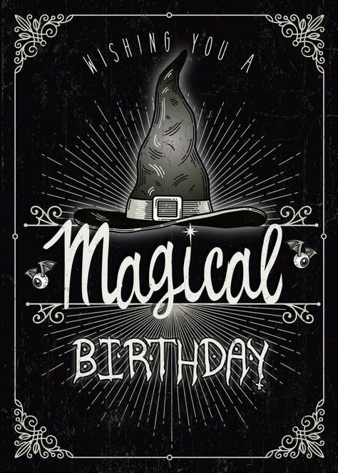 Happy Birthday Gothic, Happy Birthday Halloween, Gothic Birthday, Happy Birthday Harry Potter, Cumpleaños Harry Potter, Birthday Wishes Pics, Magic Birthday, Goth Horror, Halloween Wishes