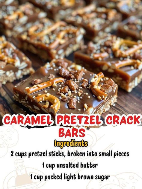 Pretzel Carmel Squares, Carmel Pretzel Chocolate Bites, Salted Caramel Pretzel Bars, Salted Caramel Pretzel Bark, Chex Recipes, Pretzel Recipes, Salted Caramel Pretzels, Baked Desserts, Baked Caramel