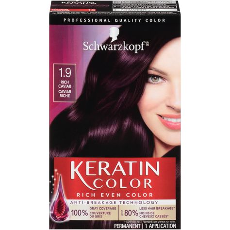 Tomorrow Buy Schwarzkopf Keratin Color Permanent Hair Color Cream, 1.9 Rich Caviar at Walmart.com Permanent Hair Dye Colors, Professional Hair Dye, Schwarzkopf Hair Color, Schwarzkopf Color, Hair Color Unique, Hair Color Formulas, Hair Color Cream, Gray Coverage, Permanent Hair Dye