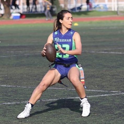 Women Flag Football, Womens Flag Football, Flag Football Aesthetic, Girls Flag Football, Ladies Football League, Powder Puff Football, Girl Football Player, Female Football Player, Girls Football