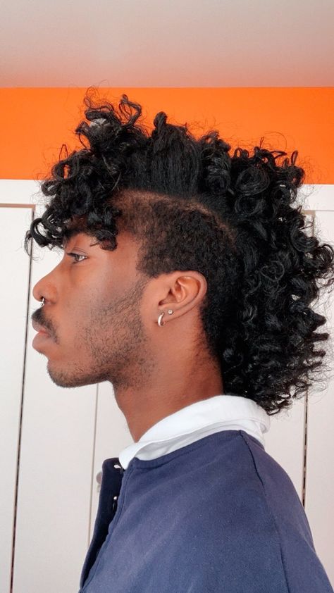 Mullet Hairstyle Mens Black, Mullet Hairstyle Black Mens, Curly Mullet Men Black, 4c Hair Mullet, Afro Mullet Men, Black Man Mullet, Black Mullet Men, Black Guy Mullet, Curly Mullet Boy