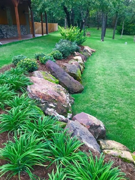 Garden With Rocks, Rock Garden Design, Landscaping With Large Rocks, Rock Gardens, Rock Garden Landscaping, Rock Wall, Retaining Walls, Garden Landscape Design, Olive Garden