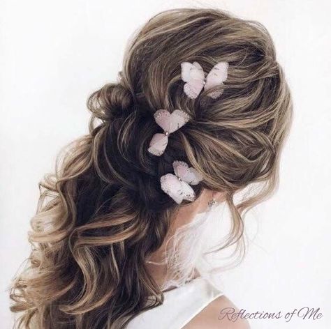 Butterfly Wedding Hair, Dusty Pink Hair, Butterfly Hair Pin, Silk Butterfly, Hair Piece Wedding, Jewelry Bride, Hair Accessories Wedding, Quinceanera Hairstyles, Bridal Hair Piece