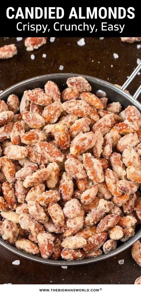 Sweet And Salty Almonds, Almond Snacks Healthy, Candied Almonds Stovetop, Sugared Almonds Recipe, Candy Coated Almonds, Savory Almonds Recipes, Candy Almonds Recipe Easy, Candid Almonds, Slivered Almonds Recipes