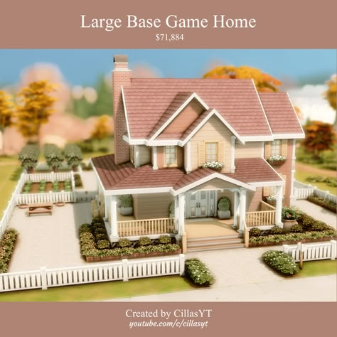 Sims 4 Houses Basegame, Cute Base Game Sims, Sims 4 Cc Homes Patreon, Sims 4 House Inspo Base Game, Sims Basegame House, Sims 4 Base Game Ideas, Sims 4 Base Game House Ideas, Sims 4 Builds Basegame, Sims4 Base Game House