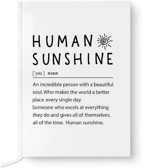 Human Sunshine, Work Bestie, Gift For Coworkers, Coaching Teachers, Blank Page, Retirement Gift, Hardcover Notebook, Friendship Gifts, Retirement Gifts