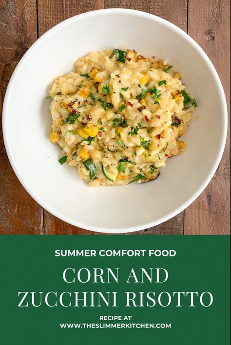 Summer Corn Risotto, Corn Zucchini Recipes, Risotto With Zucchini, Zucchini Risotto Recipes, Corn And Rice Recipes, Summer Risotto Recipes, Zucchini Corn Recipes, Corn Risotto Recipes, Zucchini Rice Recipes