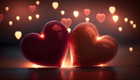 Hearts in love, valentine's day, romance... | Premium Photo #Freepik #photo #pink-heart #red-heart #love-art #valentine Two Hearts Together Pictures, Two Hearts Together, Thumbnail Ideas, Animation Wallpaper, Love Animation Wallpaper, Heart Red, Beautiful Background, Heart Pictures, Background 3d