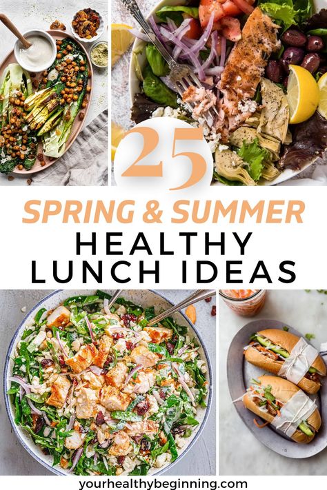 Healthy Fresh Lunch Ideas, Healthy Spring Lunch Ideas, Easy Spring Lunch Ideas, Clean Meals For Lunch, Healthy Lunch Ideas For Guests, Healthy Spring Meal Prep, Easy Summer Lunch Ideas Healthy Meals, Light Lunch Ideas Healthy Easy, Spring Break Lunch Ideas