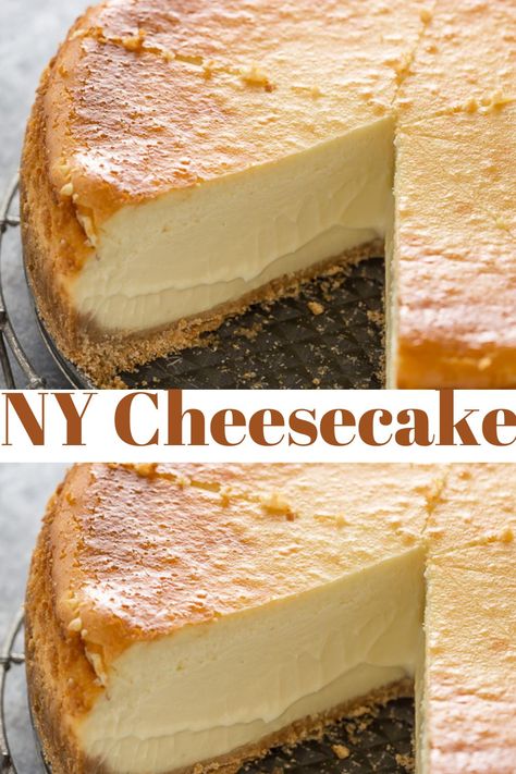 Everyone says this is the best cheesecake recipe ever! If you want to make New York cheesecake that's extra creamy, this easy dessert recipe is for you. A great Easter dessert or Mother's day dessert. New York Baked Cheesecake Recipe, Cooked Cheesecake Recipes, Best Ever Cheesecake, Easy New York Cheesecake, Non Baked Cheesecake Recipes, Baked Cheesecake Recipes Easy, New York Cheesecake Recipes Best, New York Cheesecake Recipes Easy, Easter Cheesecake Recipes