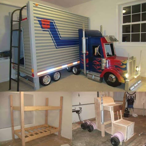 Truck Bunk Beds! Bunk Beds Small Room, Bunk Bed Safety, Bunk Beds Boys, Girls Bunk Beds, Bed For Girls Room, Bunk Beds For Kids, Triple Bunk Beds, Diy Bunk Bed, Beds For Kids