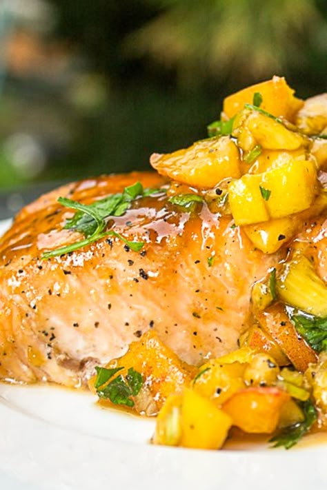 Couscous With Spinach, Mushroom Couscous, Maple Soy Salmon, Maple Salmon, Lemon Blueberry Loaf, Ginger Salmon, Blueberry Loaf, Peach Salsa, Baked Salmon Recipes