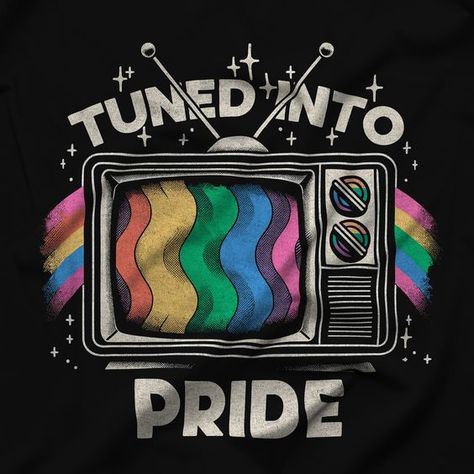 I love it it is very beautiful and design as it appears in the images and at a very comfortable price Pride Shirt Design, Pride 2024, Radiate Love, Pride Wear, Loud And Clear, Pride Tees, Tv Design, Lgbt Love, Vintage Tv