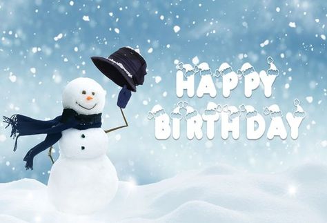 Snowflake Birthday Card, Winter Happy Birthday, Snow Images, Birthday Wrapping Paper, Winter Images, Winter Birthday, Birthday Meme, Happy Birthday Parties, Winter Snowflakes