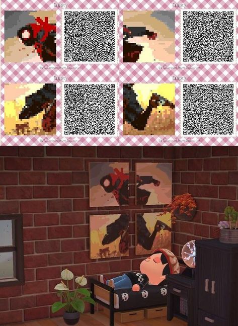 Qr Code Animal Crossing, 32x32 Pixel Art Grid, Qr Code Art, Animal Crossing Town Tune, Spiderman Design, Animal Crossing 3ds, Animal Crossing Funny, Animal Crossing Fan Art, Ac New Leaf