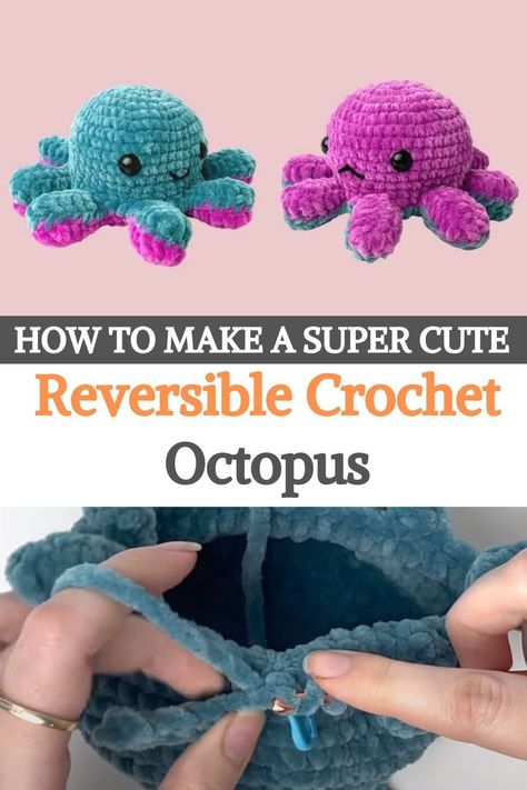 Crochet enthusiasts and stuffed animal lovers will surely enjoy creating this adorable reversible crochet octopus.With its happy and sad sides, or both happy sides, this little creature allows for endless color combinations that can cater to anyone's taste and creativity.The pattern for this cute octopus is not only fun to make, but it also offers a number of benefits as a stuffed animal. Stuffed animals have been popular for decades, and they continue to be a favorite among children and... Crochet Stuffed Animals One Color, Happy Mad Octopus Crochet, Crochet Ice Cream Octopus, Reversable Octopus Crochet Pattern, Chunky Plush Crochet, Reversible Octopus Plush Crochet, Crochet Mood Octopus Free Pattern, Reversable Octopus Plushy Crochet, Crochet Flip Octopus