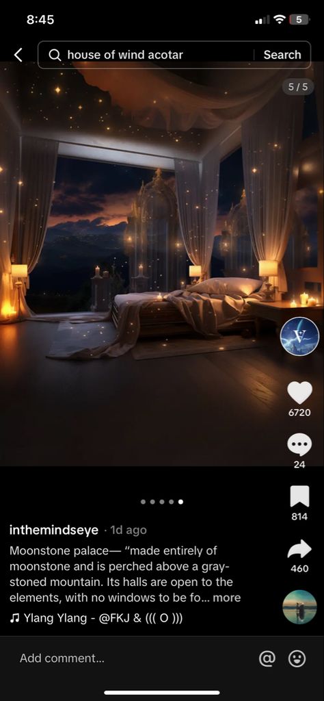 Feyre Bedroom Night Court, Night Court Home Aesthetic, Acotar Room, Moonstone Palace Acotar, Acotar Moonstone Palace, Hewn City, Night Court Moonstone Palace, Bookish Aesthetic, Feyre And Rhysand