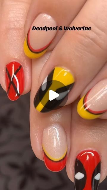 Deadpool Nail Art, Wolverine Makeup, Deadpool 3, Deadpool Wolverine, Beauty Nails, Deadpool, Nail Art, Nails, Makeup