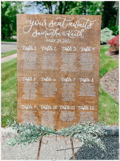 Wedding Seating Chart - Psst: Whatever you are searching for, buy it from here TODAY!! Wooden Seating Chart, Rustic Wedding Seating Chart, Wooden Seating, Seating Arrangement Wedding, Wedding Table Number Signs, Gold Wedding Signs, Gift Table Wedding, Rustic Wedding Seating, Wedding Memorial Sign