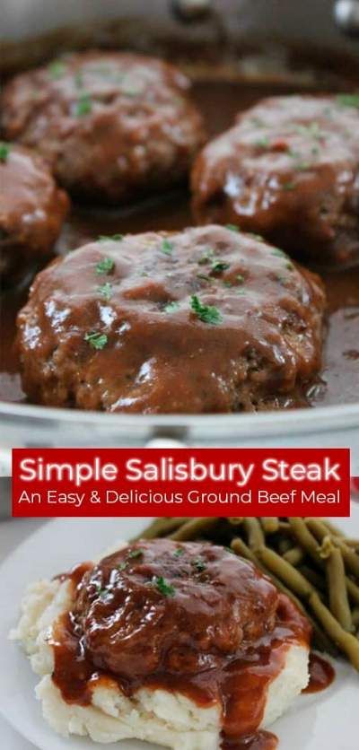 Simple Salisbury Steak, Beef Ground, Salisbury Steak Recipes, Dinner With Ground Beef, Fall Dinner Recipes, Salisbury Steak, Beef Recipes Easy, Beef Recipes For Dinner, Beef Dinner