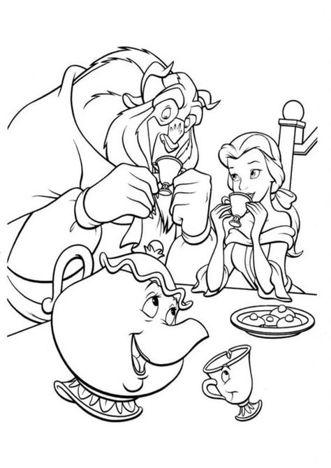 Free & Easy To Print Beauty and The Beast Coloring Pages - Tulamama Beauty And The Beast Coloring, Belle Coloring Pages, Rose Coloring Pages, Disney Princess Colors, Disney Princess Coloring Pages, Belle And Beast, Princess Coloring Pages, Disney Colors, Princess Coloring