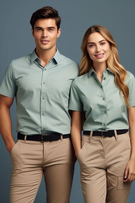 Light Blue Shirt with khaki Pant Light Blue Shirt, Casual Evening, Uniform Design, The Cool, Blue Shirt, Khaki Pants, Light Blue, Pants, Blue