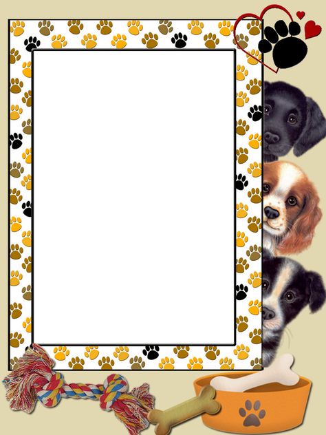 Dog Beds Homemade, Dog Frame, Writing Paper Printable Stationery, Dog Frames, Writing Paper Printable, School Creative, Kids Background, Frame Png, Landscape Art Painting