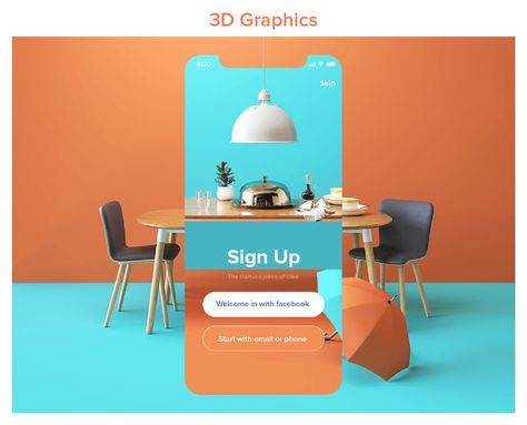 3D Graphics Ui Design Tutorial, Application Ui Design, Design De Configuration, Restaurant App, Ios App Design, Ui Design Trends, Web Design Mobile, Desain Editorial, Publicidad Creativa