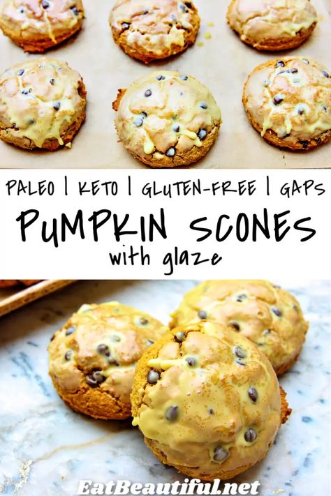 Keto Pumpkin Scones Recipe, Keto Pumpkin Scones, Gluten Free Pumpkin Scones, Paleo Scones, Gf Biscuits, Scones Gluten Free, Keto Scones, Coconut Butter Recipes, Aip Recipe