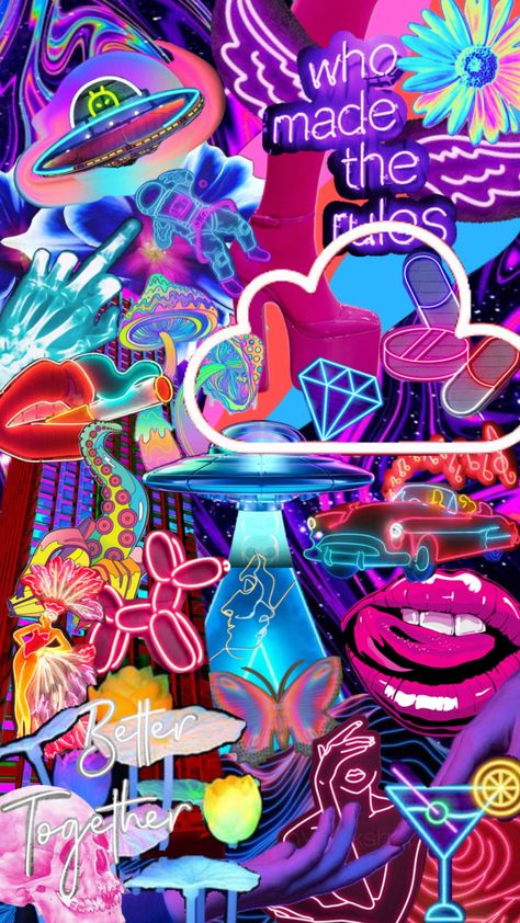 #neon #future #glow #neonsigns 90s Retro Aesthetic Wallpaper, 90s Neon Aesthetic, Neon Wallpaper Aesthetic, Neon Wallpaper Iphone, Neon Collage, Chanel Background, Neon 90s, Iphone Screen Savers, Preppy Wallpapers