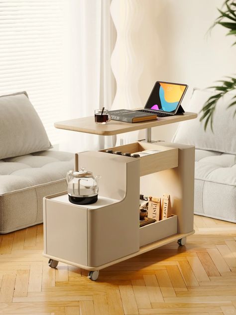 💎 The mobile coffee table side table has commendable features. First of all, it has a lifting function that allows you to adjust the height according to your personal needs without bending or squatting, making your use more convenient and comfortable. Secondly, it can also rotate 360 degrees, allowing you to adjust the angle at any time, whether you are reading, working or enjoying snacks. Side Table Storage, Mobile Coffee, Storage Table, Side Table With Storage, Table Side, House Furniture, Table Storage, Bending, Desk Furniture