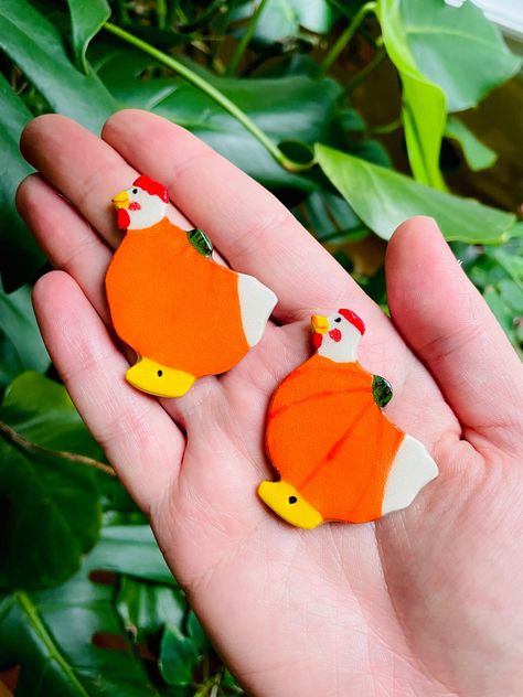 Ceramic Chicken Magnet, Pumpkin Chicken decor, Fridge Magnet, farmhouse decor, Ceramic magnet, cottagecore decor, best handmade gift for her Chicken Magnet, Wall Halloween Decor, Pumpkin Chicken, Penguin Decor, Ceramic Chicken, Chicken Lover Gifts, Plant Pot Decoration, Chicken Decor, Pumpkin Costume