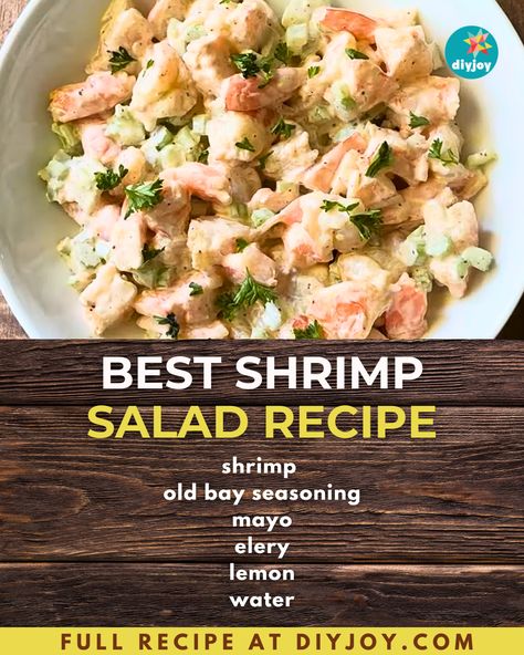 You can easily make southern shrimp salad at home with just 5 ingredients! It's creamy, savory, and absolutely delicious. Salad At Home, Cornbread Muffins Recipe, Bacon Chili, How To Make Shrimp, Sea Food Salad Recipes, Shrimp Salad Recipes, Slushie Recipe, Chili And Cornbread, Seafood Salad