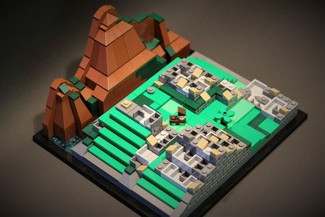 Machu Picchu in microscale Lego Board, Lego Army, Lego Micro, Micro Lego, Lego Display, Lego Boards, Inca Empire, Lego Mini, Lego Mocs