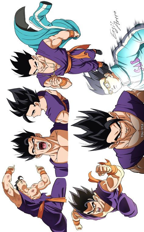 How To Draw Dbz Style, Dbz Shintani Style, Dbs Shintani Style, Goku Pose, Dbz Animation, Shintani Style, Dbz Drawings, Son Gohan, Dbz Characters