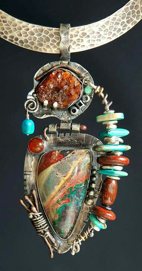 Jewellery Clasps, Crystals Carnelian, Arizona Jewelry, Fossil Dinosaur, Metalsmith Jewelry, Morenci Turquoise, Bisbee Turquoise, Spessartite Garnet, Southwest Jewelry