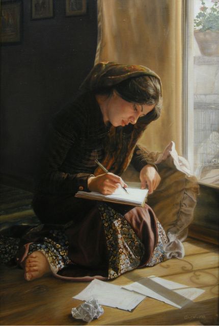 Dear diary Arabian Art, Women Writing, Iranian Art, Realistic Paintings, Classic Paintings, Jolie Photo, Classical Art, Woman Painting, Portrait Art