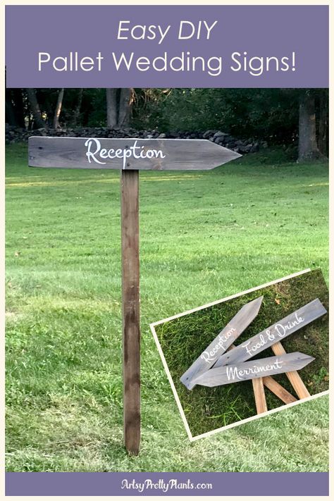 Easy DIY Wedding Signs A step by step tutorial for making wedding signs from a wood pallet for your DIY Wedding. How to break down a pallet and create your own wedding signs. #BudgetWedding #RusticWedding #PalletCrafts #OutdoorReception #WeddingDecor Pallet Wedding Decor, Diy Wedding Signs Wood, Diy Wedding Signs, Pallet Wedding Signs, Pallet Signs Diy, Wedding Knot, Single Lady, Pallet Wedding, Kauai Wedding