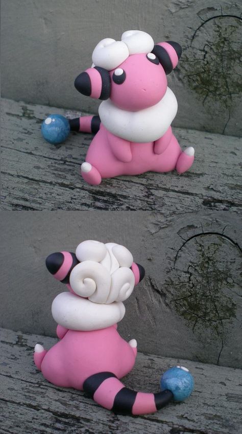 Flaaffy by Foureyedalien.deviantart.com Clay Pokemon, Crea Fimo, Pokemon Craft, Sculpey Clay, Polymer Clay Animals, Polymer Crafts, Cute Polymer Clay, Clay Animals, Clay Miniatures