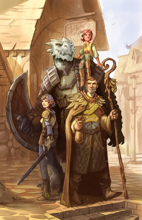 Group Illustration, Magic Steampunk, Dnd Party, Dungeons And Dragons Classes, Dragon Rpg, Dungeons And Dragons Characters, D&d Dungeons And Dragons, Dungeons And Dragons Homebrew, Dnd Art